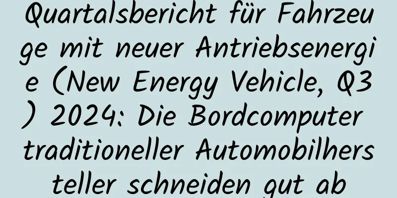 Quartalsbericht für Fahrzeuge mit neuer Antriebsenergie (New Energy Vehicle, Q3) 2024: Die Bordcomputer traditioneller Automobilhersteller schneiden gut ab