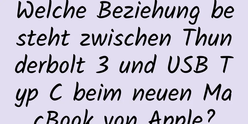 Welche Beziehung besteht zwischen Thunderbolt 3 und USB Typ C beim neuen MacBook von Apple?