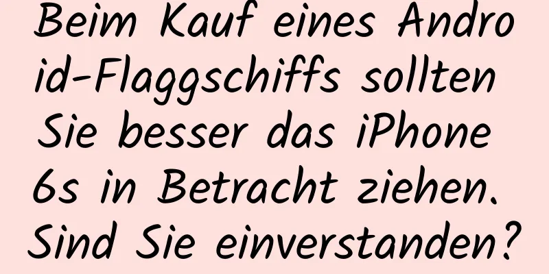 Beim Kauf eines Android-Flaggschiffs sollten Sie besser das iPhone 6s in Betracht ziehen. Sind Sie einverstanden?