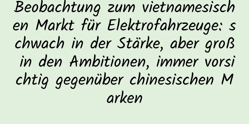 Beobachtung zum vietnamesischen Markt für Elektrofahrzeuge: schwach in der Stärke, aber groß in den Ambitionen, immer vorsichtig gegenüber chinesischen Marken