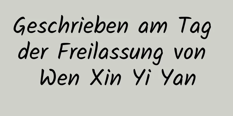 Geschrieben am Tag der Freilassung von Wen Xin Yi Yan
