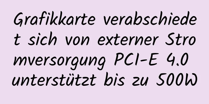Grafikkarte verabschiedet sich von externer Stromversorgung PCI-E 4.0 unterstützt bis zu 500W