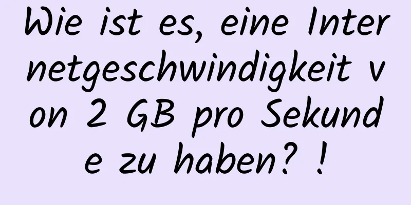 Wie ist es, eine Internetgeschwindigkeit von 2 GB pro Sekunde zu haben? !