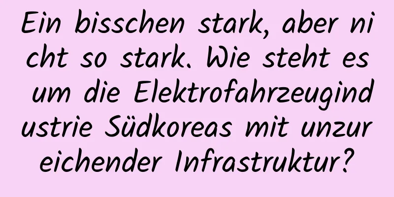 Ein bisschen stark, aber nicht so stark. Wie steht es um die Elektrofahrzeugindustrie Südkoreas mit unzureichender Infrastruktur?
