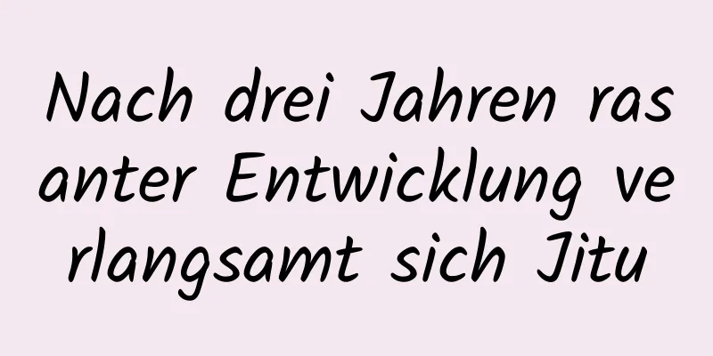 Nach drei Jahren rasanter Entwicklung verlangsamt sich Jitu