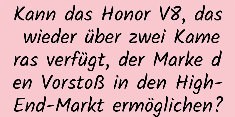 Kann das Honor V8, das wieder über zwei Kameras verfügt, der Marke den Vorstoß in den High-End-Markt ermöglichen?
