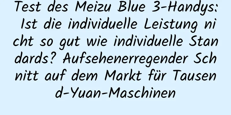 Test des Meizu Blue 3-Handys: Ist die individuelle Leistung nicht so gut wie individuelle Standards? Aufsehenerregender Schnitt auf dem Markt für Tausend-Yuan-Maschinen