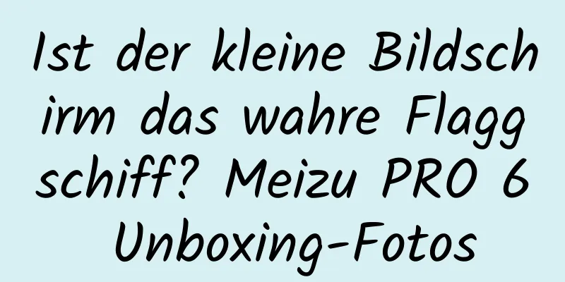 Ist der kleine Bildschirm das wahre Flaggschiff? Meizu PRO 6 Unboxing-Fotos