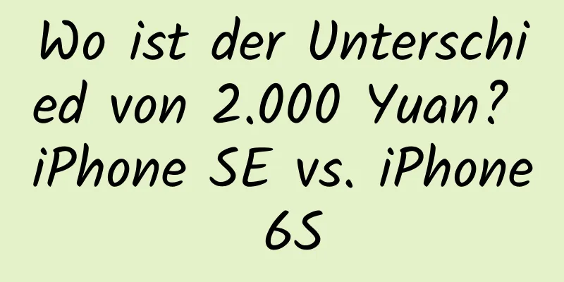 Wo ist der Unterschied von 2.000 Yuan? iPhone SE vs. iPhone 6S