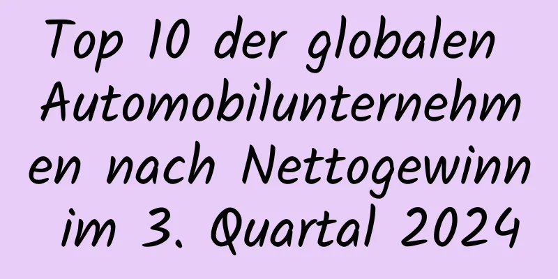 Top 10 der globalen Automobilunternehmen nach Nettogewinn im 3. Quartal 2024