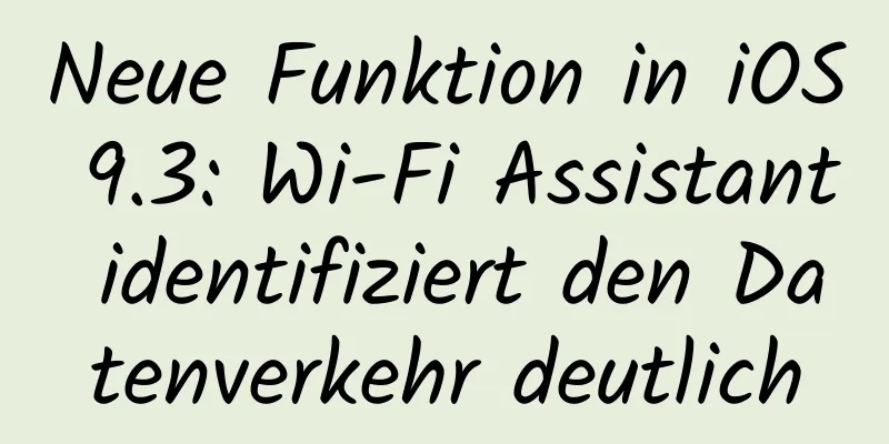 Neue Funktion in iOS 9.3: Wi-Fi Assistant identifiziert den Datenverkehr deutlich