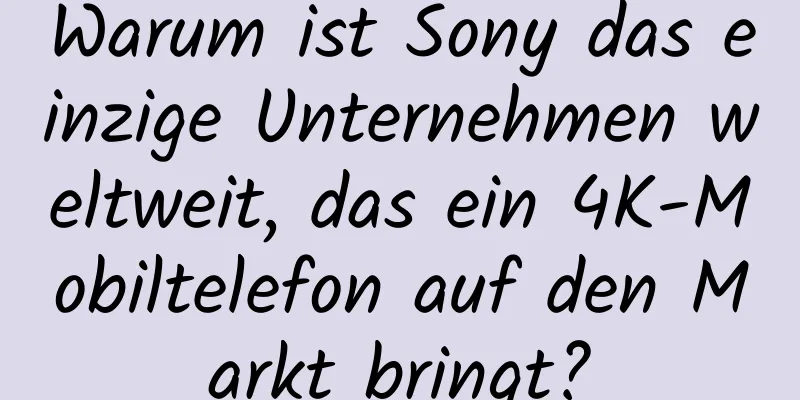 Warum ist Sony das einzige Unternehmen weltweit, das ein 4K-Mobiltelefon auf den Markt bringt?