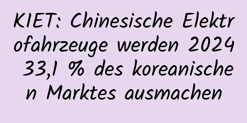 KIET: Chinesische Elektrofahrzeuge werden 2024 33,1 % des koreanischen Marktes ausmachen