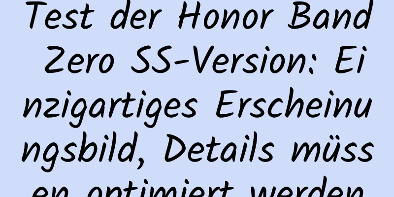Test der Honor Band Zero SS-Version: Einzigartiges Erscheinungsbild, Details müssen optimiert werden