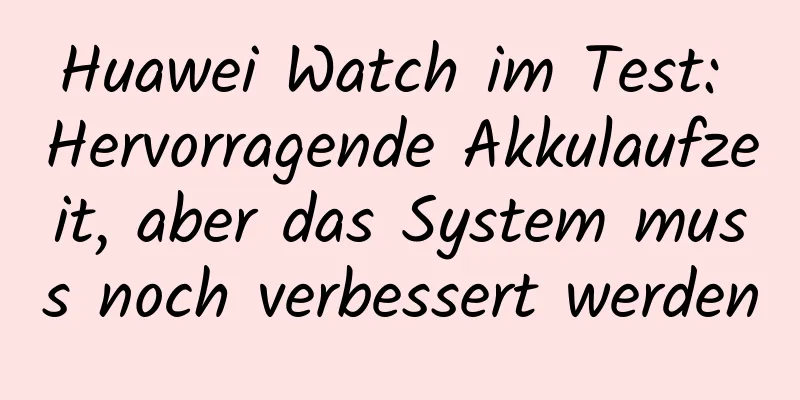Huawei Watch im Test: Hervorragende Akkulaufzeit, aber das System muss noch verbessert werden