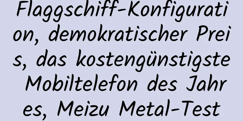 Flaggschiff-Konfiguration, demokratischer Preis, das kostengünstigste Mobiltelefon des Jahres, Meizu Metal-Test