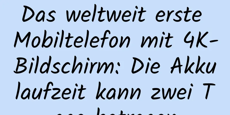 Das weltweit erste Mobiltelefon mit 4K-Bildschirm: Die Akkulaufzeit kann zwei Tage betragen