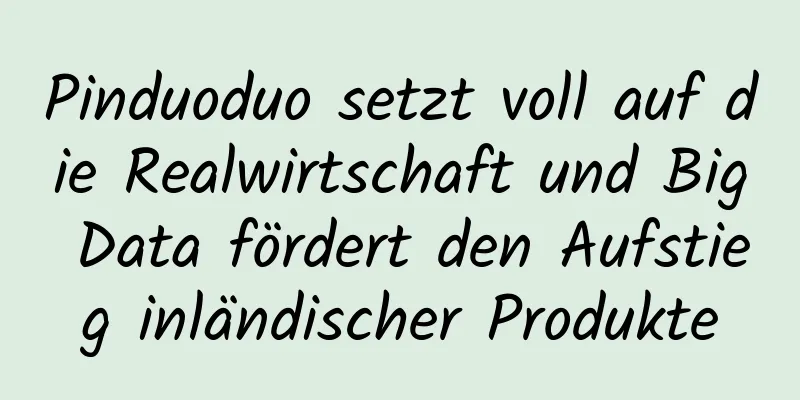 Pinduoduo setzt voll auf die Realwirtschaft und Big Data fördert den Aufstieg inländischer Produkte