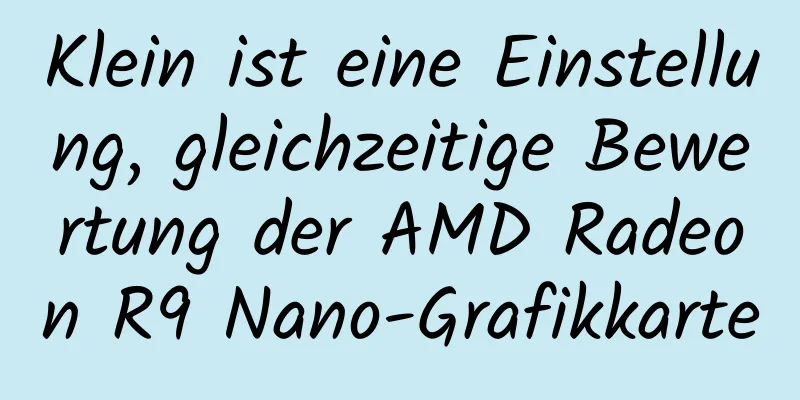 Klein ist eine Einstellung, gleichzeitige Bewertung der AMD Radeon R9 Nano-Grafikkarte