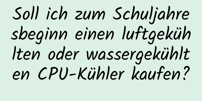 Soll ich zum Schuljahresbeginn einen luftgekühlten oder wassergekühlten CPU-Kühler kaufen?