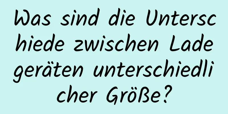 Was sind die Unterschiede zwischen Ladegeräten unterschiedlicher Größe?