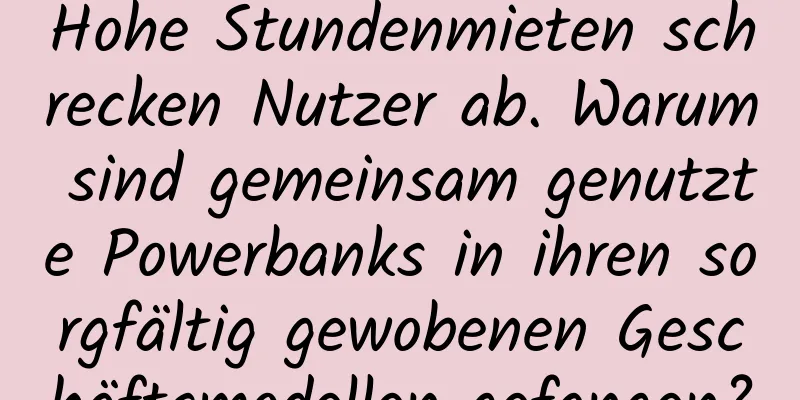 Hohe Stundenmieten schrecken Nutzer ab. Warum sind gemeinsam genutzte Powerbanks in ihren sorgfältig gewobenen Geschäftsmodellen gefangen?