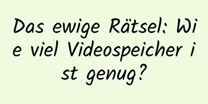 Das ewige Rätsel: Wie viel Videospeicher ist genug?
