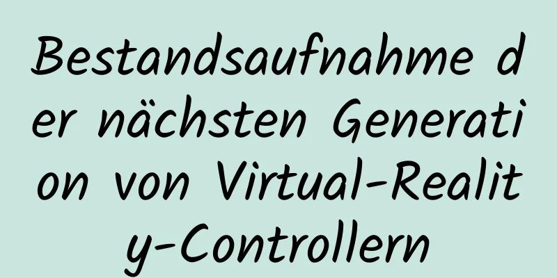 Bestandsaufnahme der nächsten Generation von Virtual-Reality-Controllern