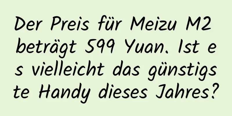 Der Preis für Meizu M2 beträgt 599 Yuan. Ist es vielleicht das günstigste Handy dieses Jahres?