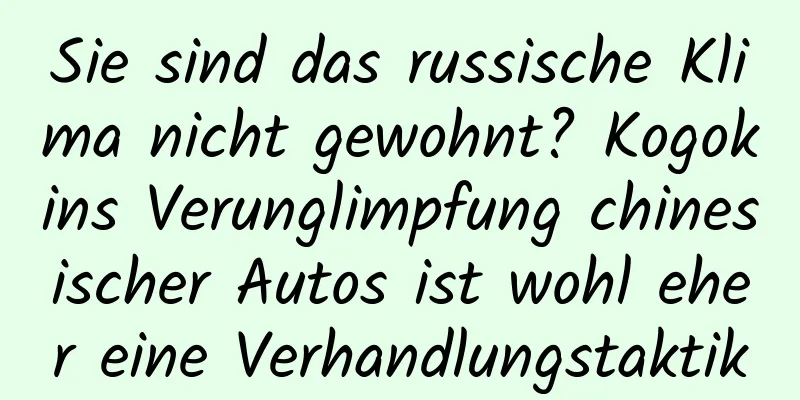 Sie sind das russische Klima nicht gewohnt? Kogokins Verunglimpfung chinesischer Autos ist wohl eher eine Verhandlungstaktik