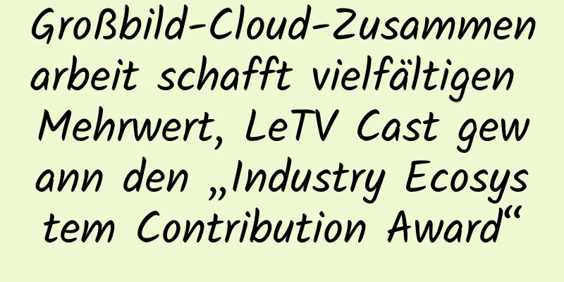 Großbild-Cloud-Zusammenarbeit schafft vielfältigen Mehrwert, LeTV Cast gewann den „Industry Ecosystem Contribution Award“