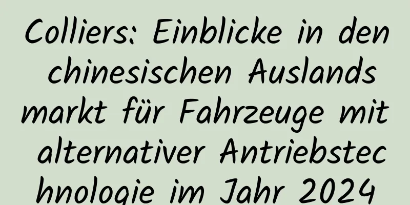 Colliers: Einblicke in den chinesischen Auslandsmarkt für Fahrzeuge mit alternativer Antriebstechnologie im Jahr 2024