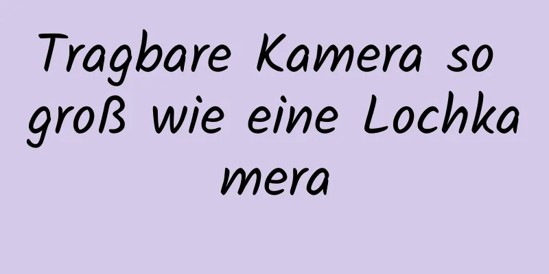 Tragbare Kamera so groß wie eine Lochkamera