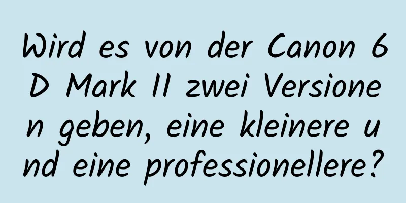 Wird es von der Canon 6D Mark II zwei Versionen geben, eine kleinere und eine professionellere?