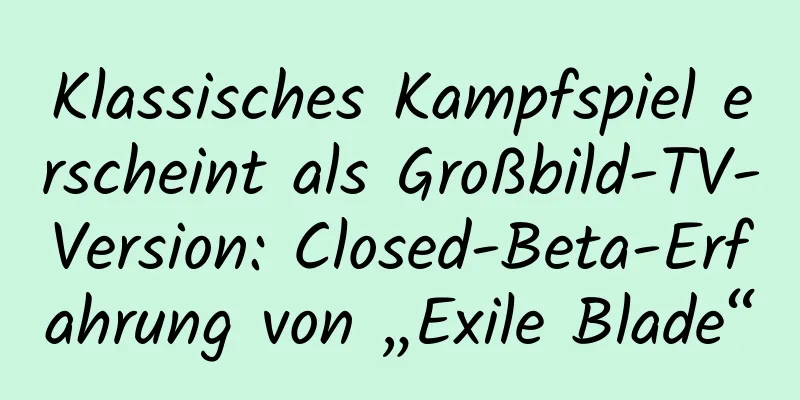 Klassisches Kampfspiel erscheint als Großbild-TV-Version: Closed-Beta-Erfahrung von „Exile Blade“