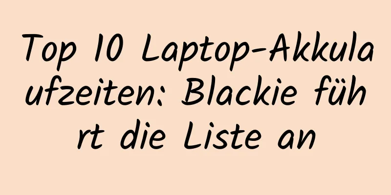 Top 10 Laptop-Akkulaufzeiten: Blackie führt die Liste an