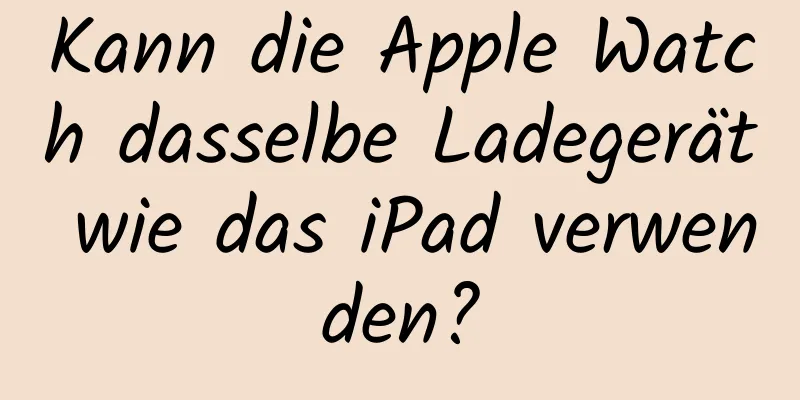 Kann die Apple Watch dasselbe Ladegerät wie das iPad verwenden?