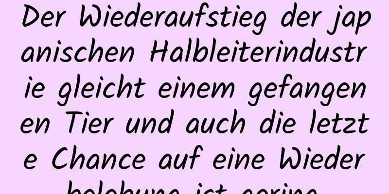 Der Wiederaufstieg der japanischen Halbleiterindustrie gleicht einem gefangenen Tier und auch die letzte Chance auf eine Wiederbelebung ist gering.