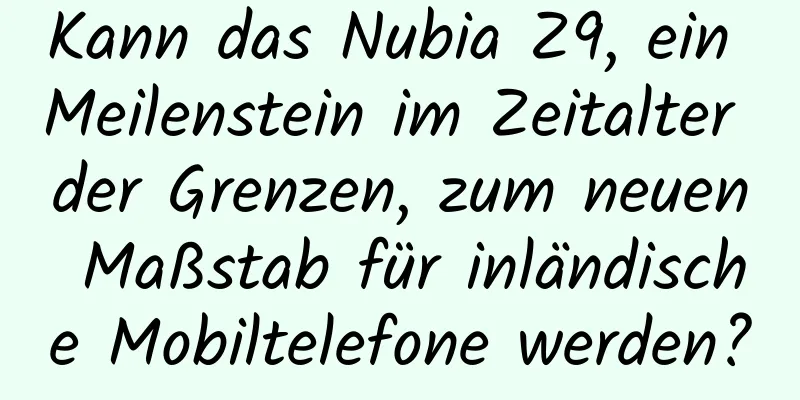 Kann das Nubia Z9, ein Meilenstein im Zeitalter der Grenzen, zum neuen Maßstab für inländische Mobiltelefone werden?