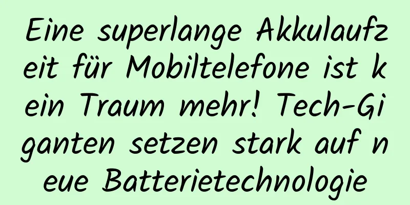 Eine superlange Akkulaufzeit für Mobiltelefone ist kein Traum mehr! Tech-Giganten setzen stark auf neue Batterietechnologie