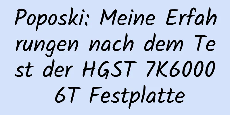 Poposki: Meine Erfahrungen nach dem Test der HGST 7K6000 6T Festplatte