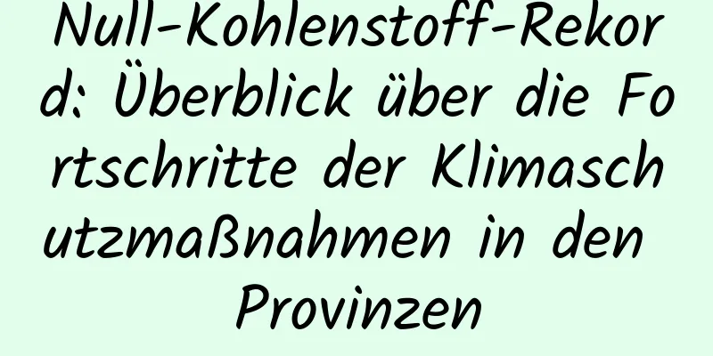 Null-Kohlenstoff-Rekord: Überblick über die Fortschritte der Klimaschutzmaßnahmen in den Provinzen