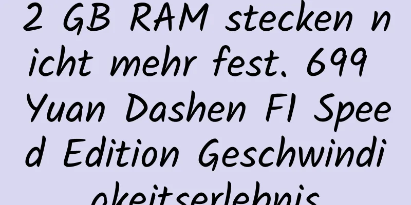 2 GB RAM stecken nicht mehr fest. 699 Yuan Dashen F1 Speed ​​​​Edition Geschwindigkeitserlebnis