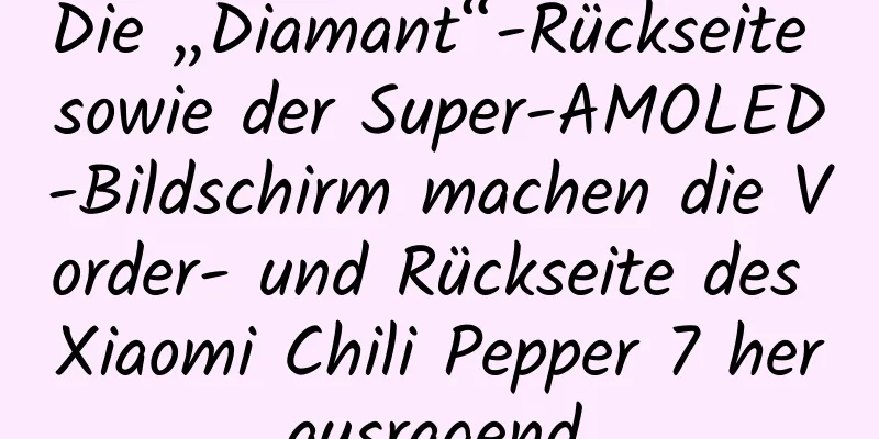 Die „Diamant“-Rückseite sowie der Super-AMOLED-Bildschirm machen die Vorder- und Rückseite des Xiaomi Chili Pepper 7 herausragend.