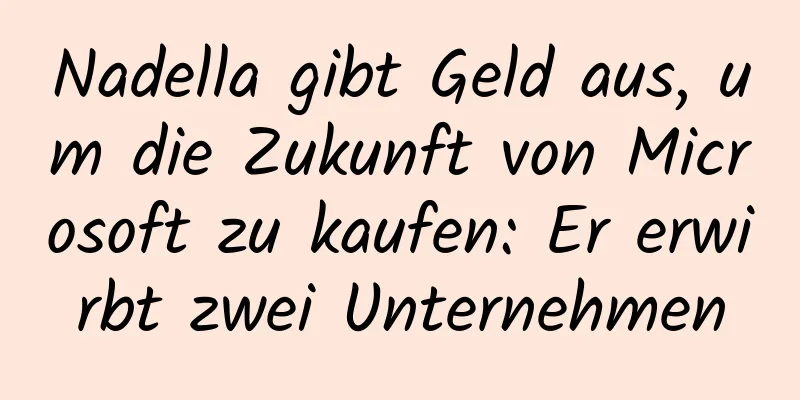Nadella gibt Geld aus, um die Zukunft von Microsoft zu kaufen: Er erwirbt zwei Unternehmen