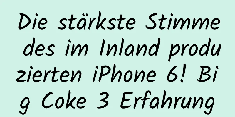 Die stärkste Stimme des im Inland produzierten iPhone 6! Big Coke 3 Erfahrung
