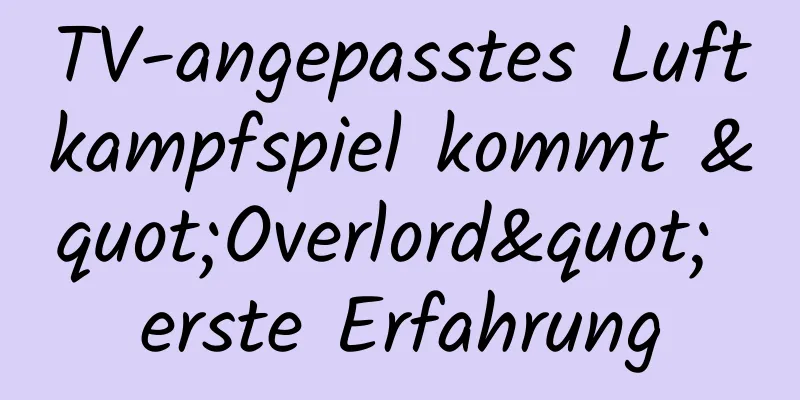 TV-angepasstes Luftkampfspiel kommt "Overlord" erste Erfahrung