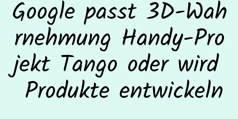 Google passt 3D-Wahrnehmung Handy-Projekt Tango oder wird Produkte entwickeln