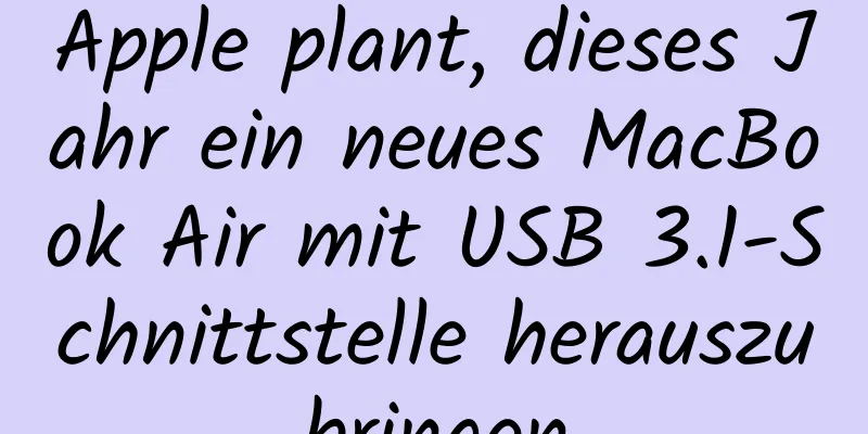 Apple plant, dieses Jahr ein neues MacBook Air mit USB 3.1-Schnittstelle herauszubringen