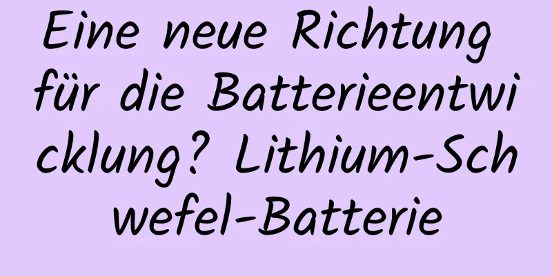 Eine neue Richtung für die Batterieentwicklung? Lithium-Schwefel-Batterie
